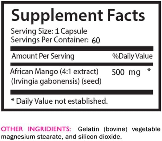 African Mango Supplements - Wild African Mango Extract Fruit Powder Irvingia Gabonensis Plant-Based Tradition Balanced Living Support Seed Natural Wellness Support Mango Seed 3Bot