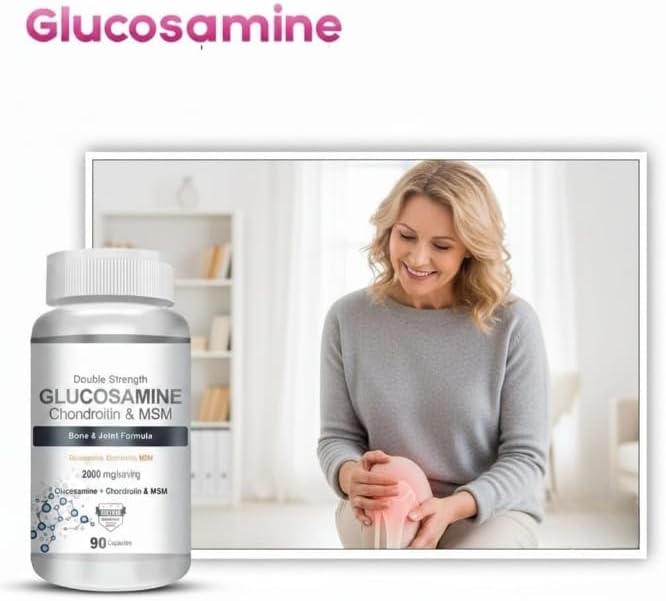 Glucosamine 1000mg MSM 500mg &amp Chondroitin 500mg Support Joint Strength 90 Capsules
