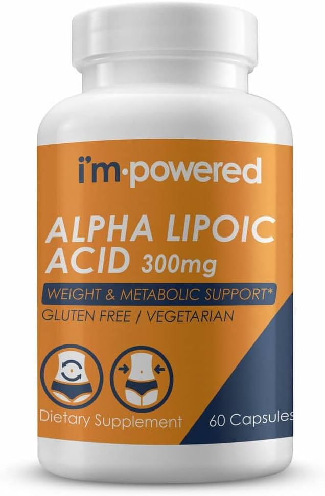I'm Powered Alpha Lipoic Acid Supplement 300mg Antioxidant Support 60 Capsules