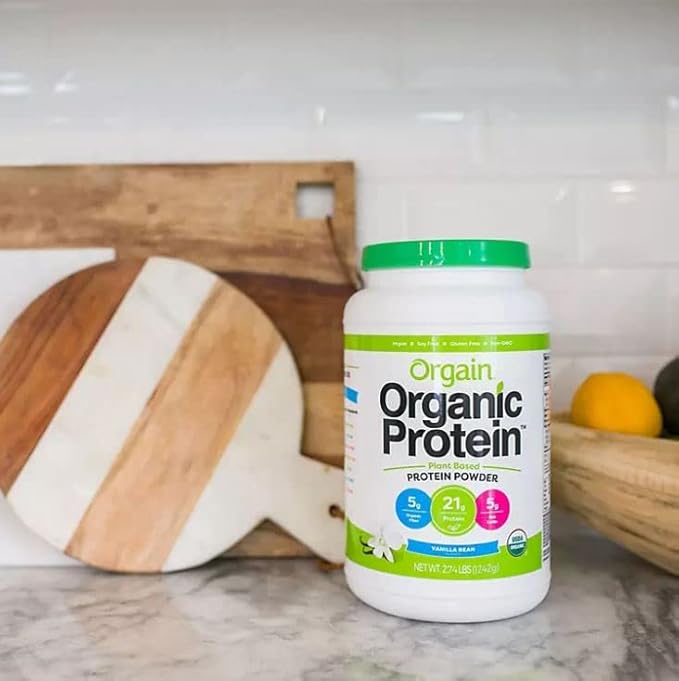 Orgain Organic Plant Based Protein Powder Vanilla Bean 2.74 lb
