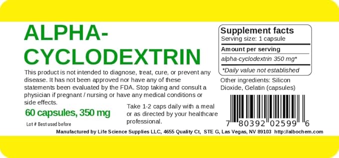 Alpha Cyclodextrin Capsules Pack of 2 x 60 ct (120 Capsules Total)