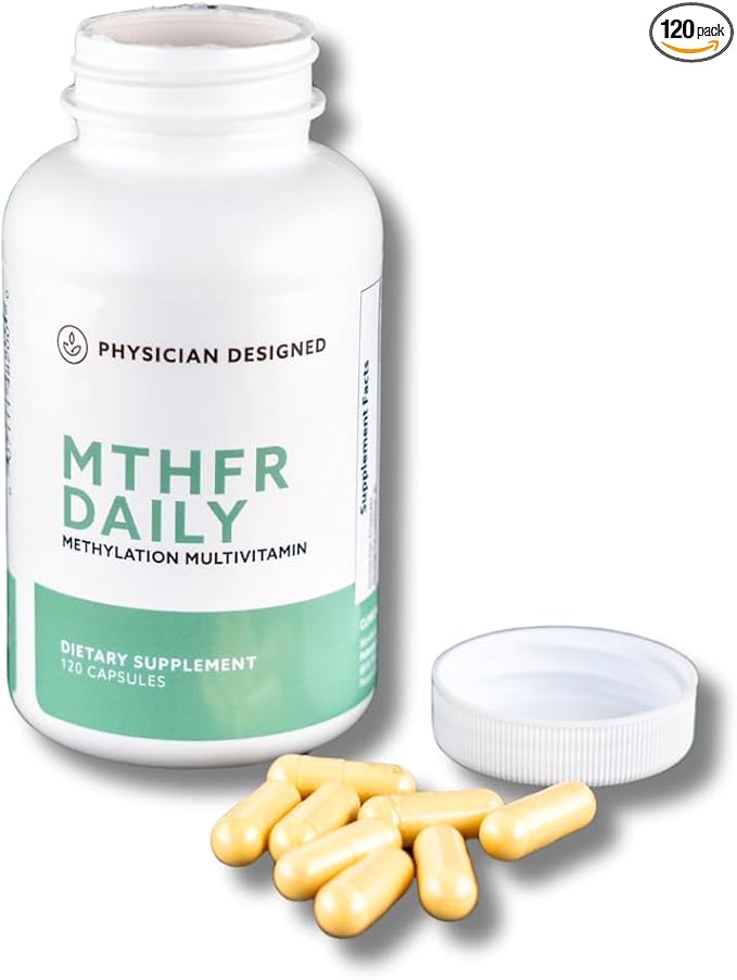 Physician Designed MTHFR Daily Multivitamin | Methylated Multivitamin for Men &amp Women | for Energy Mood &amp Heart | Vitamin B-Complex | 120 Capsules