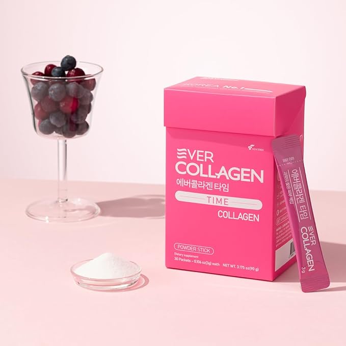 NEWTREE Low Molecular Multi Marine Collagen Peptides Protein Powder Stick for Skin Hair Nail Health &amp Beauty Type I III Collagen Supplement for Women Men 30 Packets (Apple Flavor)