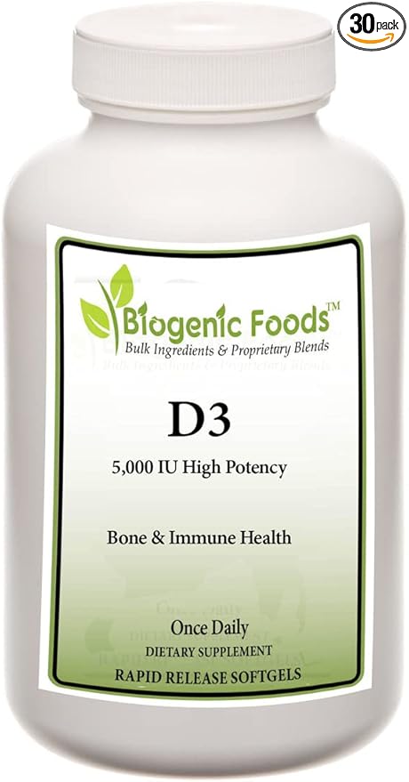 Vitamin D3 Softgel - High Potency Bone &amp Immune Health from Lanolin Source - 5000 IU