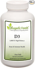 Vitamin D3 Softgel - High Potency Bone &amp Immune Health from Lanolin Source - 5000 IU