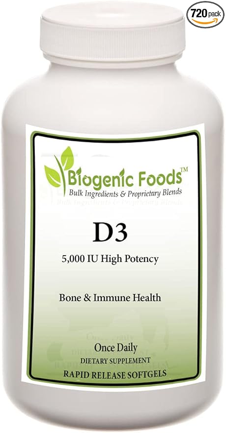 Vitamin D3 Softgel - High Potency Bone &amp Immune Health from Lanolin Source - 5000 IU