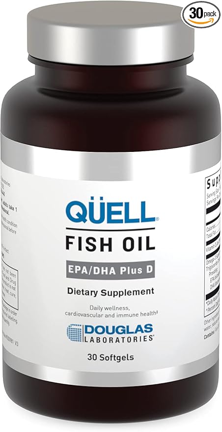 Douglas Laboratories Quell Fish Oil EPA/DHA Plus D | 3:2 Ratio of EPA to DHA Essential Omega 3 Fatty Acids Plus 1000 I.U. of Vitamin D3* | 30 Softgels