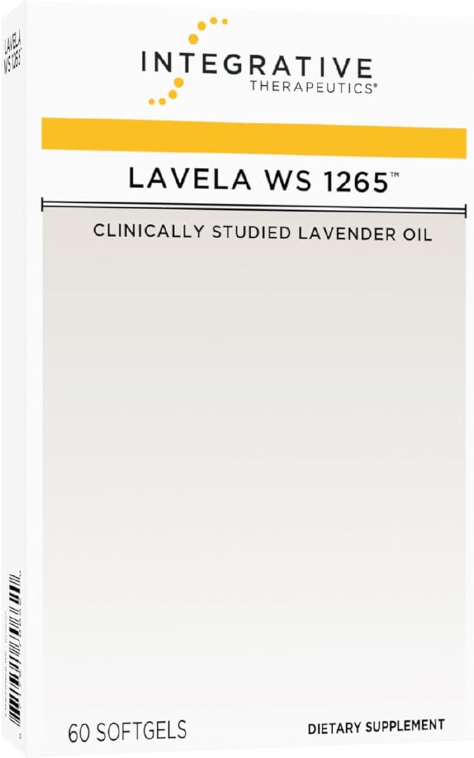 Integrative Therapeutics Lavela WS 1265 - Silexan Supplement for Sleep &amp Stress Support* - Lavender Essential Oil - 60 Softgels (60 Servings)