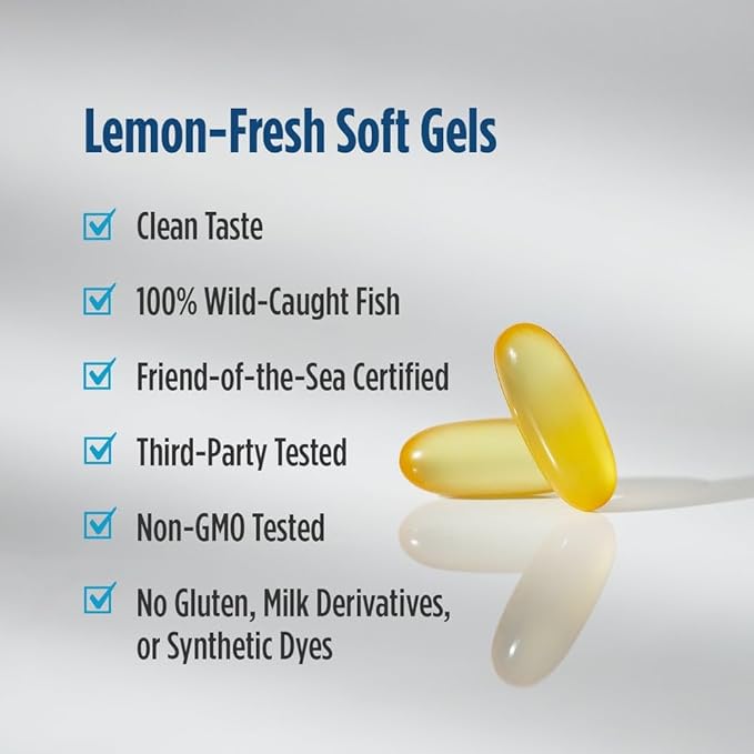 Nordic Naturals Ultimate Omega Xtra Lemon Flavor - 60 Soft Gels - 1480 mg Omega-3 + 1000 IU Vitamin D3 - EPA &amp DHA - Brain Heart &amp Immune Health - 30 Servings