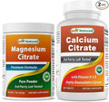 Magnesium Citrate Powder 1 Pound &amp Calcium Citrate with Vitamin D-3