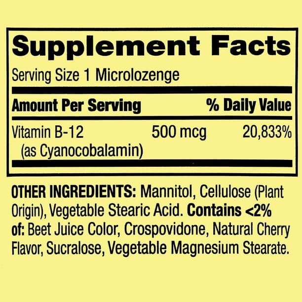 Spring Valley B12 500 mcg- Sublingual Cherry Flavor 200 ct (Pack of 2) Set by Basket Goods