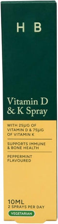 H and B Vitamins B K2 and VIT D Spray Peppermint Flavour 10ml (0.34 oz)just Spray to Body