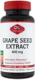 Olympian Labs Grape Seed Extract 400mg Vegan Capsules | Supports Heart &amp Immune Health Antioxidant - 100 Count