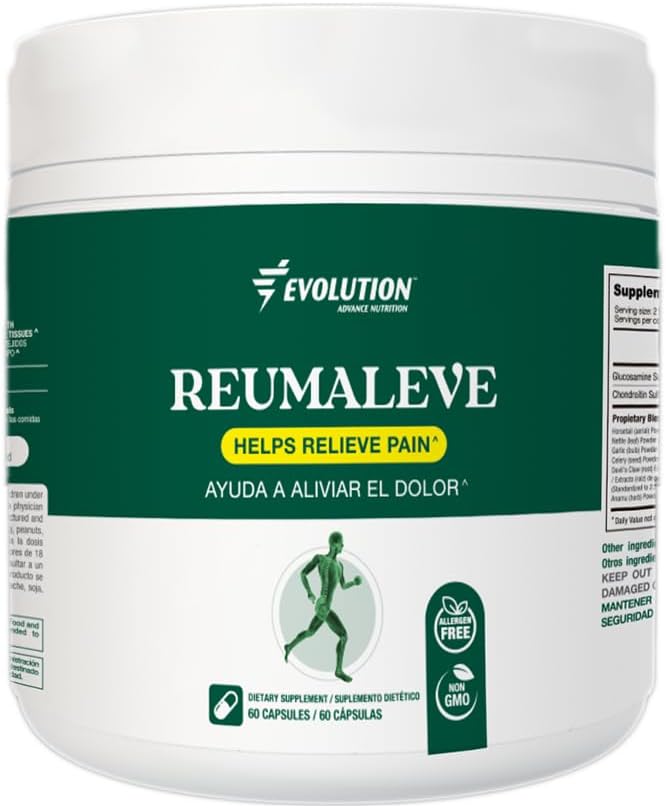 Evolution Advance Nutrition Reumaleve – Joint Support Supplement – Glucosamine Non-GMO (60 Capsules)+Creatine Monohydrate Powder 5000mg