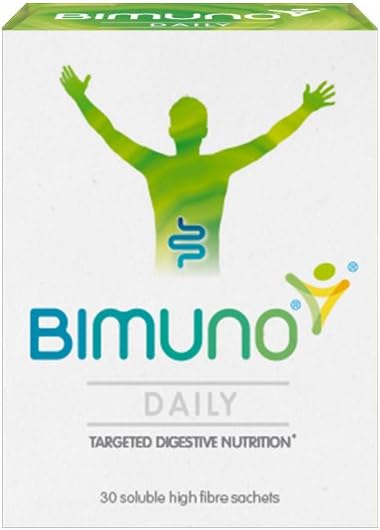 BIMUNO Original - Daily Prebiotic Food Supplements. Gut Health Support for Men Women Kids &amp Bifidobacterium Culture. High in Fibre. Taste Free Vegetarian Gluten Free | 1 Pack (30 Sachets)