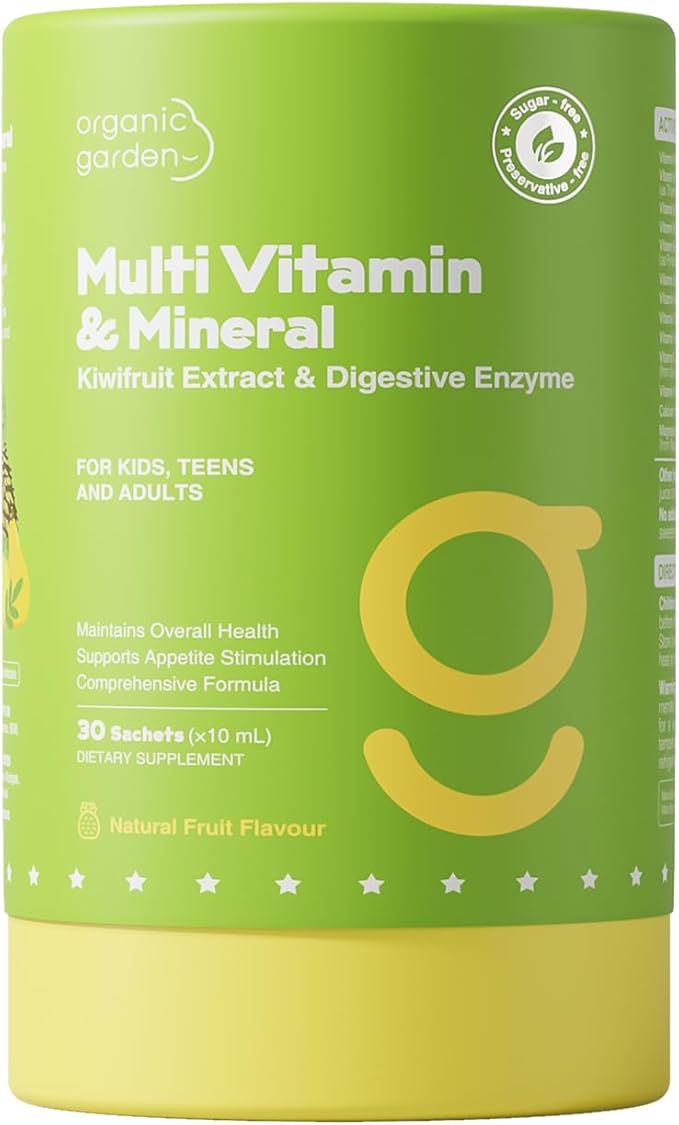 Organic Kids Immune Support with Zinc Vitamin C&amp Elderberry | Sugar-Free Vegan Non-GMO | Ages 4+ | 30 Single-Serve Sachets (10mL Each) (1)