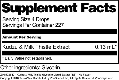 Kudzu &amp Milk Thistle Glycerite Liquid Extract (1:5) - No Flavor (1 oz ZIN: 522642)