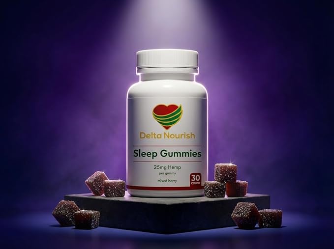 Sleep Gummies with Hemp Extract &amp L-Theanine Nighttime Calm Support Vegan Low Sugar 30 Count
