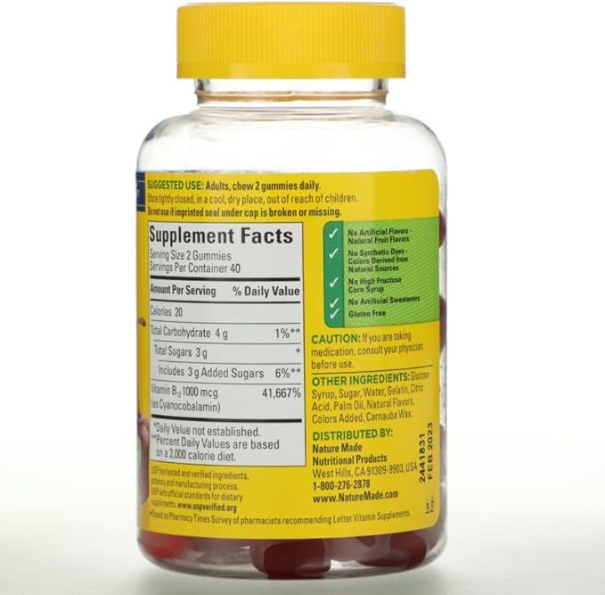 Nature Made Energy B-12 Dietary Supplement Gummies (Pack of 6)