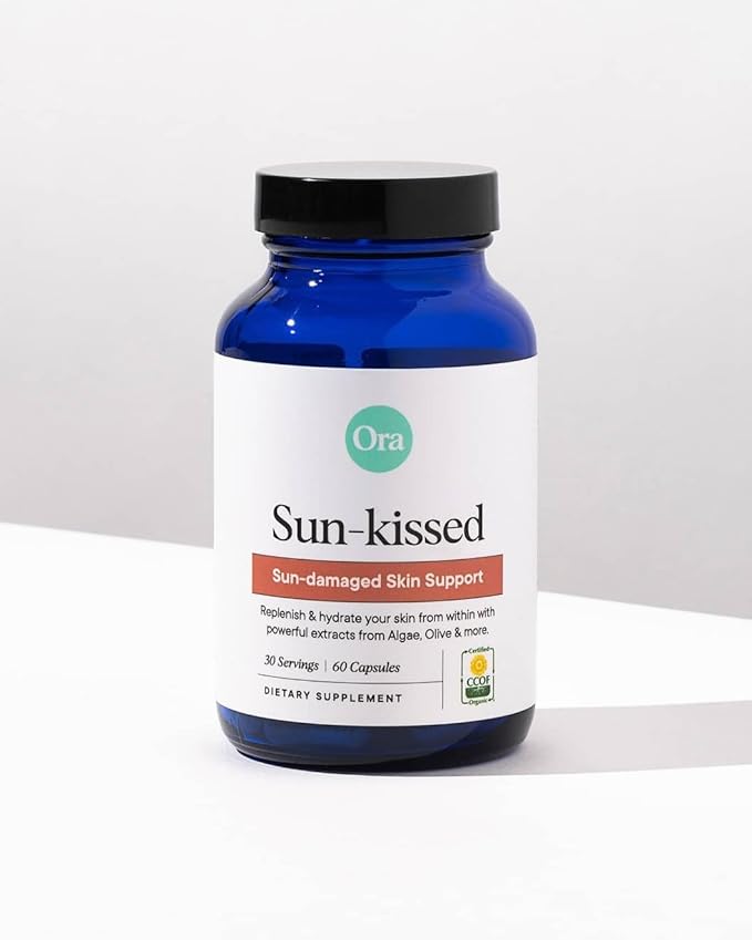 Ora Organic Skin Health Supplement - Sun Damage Support - Promotes Skin's Natural Defense | Vegan Antioxidants Including Astaxanthin and Carotenoids - 1 Month Supply 60 Capsules