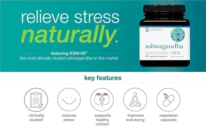 Original Organic Ashwagandha Supplement | KSM-66 Ashwagandha | 1000mg Daily | USDA Organic Non-GMO Gluten-Free