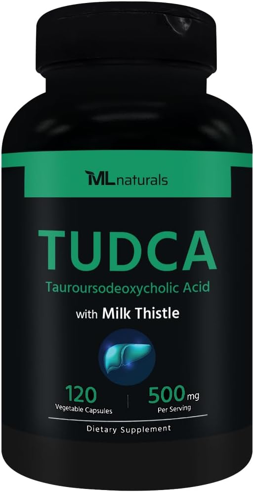 ML Naturals TUDCA with Milk Thistle 120 Vegetable Capsules TUDCA 500mg Milk Thistle 1000mg (100mg of 10:1 Extract) per Serving Gluten Free