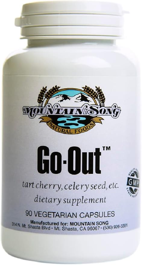 Go Out Relief Joint Formula and Uric Acid Support with Tart Cherry Concentrate Black Cherry Extract 20:1 Celery Seed Extract and Turmeric Root. Helps You Get Out and About. It Works!