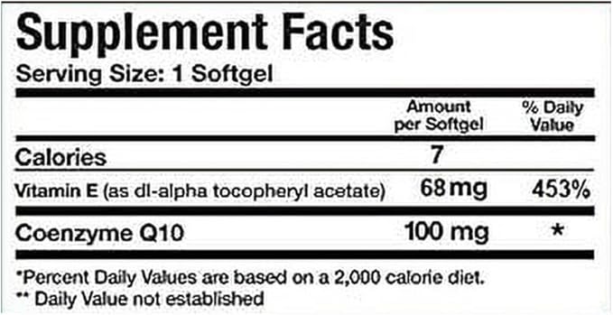 CoQ10 100mg Vitamin Supplements 3X Better Absorption Ultra CoQ10 100mgAntioxidant for Heart Health and Energy Production 120 Softgels(1Pack)-L8