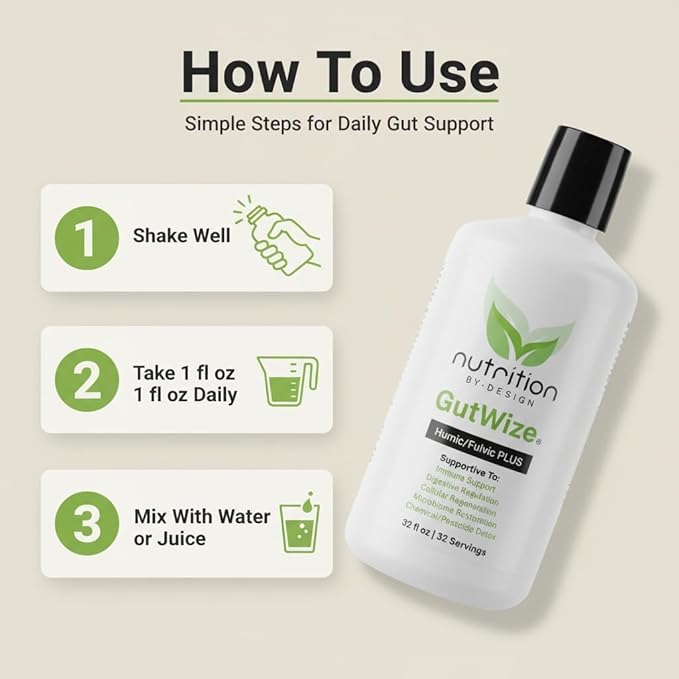 GutWize Total Health Bundle – 1 Bottle 100% Postbiotic + 1 Bottle Humic/Fulvic Blend – Gut &amp Digestive Support Microbiome Balance Natural Wellness Supplement Pack