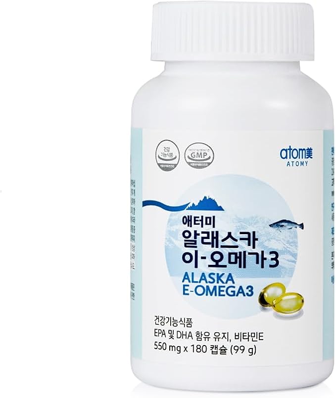 Alaska E-OMEGA3 550mg (180 Capsules) - High Purity EPA &amp DHA Vitamin E Supplement Sustainable Wild-Caught Fish Oil Small Easy-to-Swallow Softgels 3-Month Supply