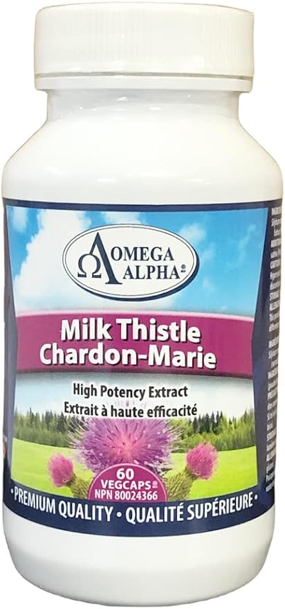 Omega Alpha Milk Thistle (Standardized Extract)-Support Healthy Liver Function 60 Veg Capsules