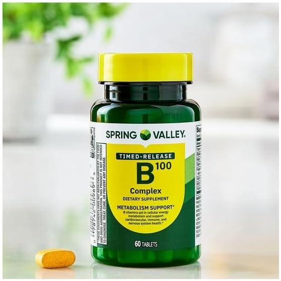 B-100 Complex Metabolism Support Dietary Supplement Timed-Release Tablets 60 Count