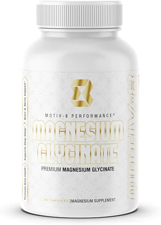 Motiv-8 Magnesium Glycinate Relaxation Sleep Support Mood Elevation 100% Vegan 500 mg (180 Veggie Capsule)