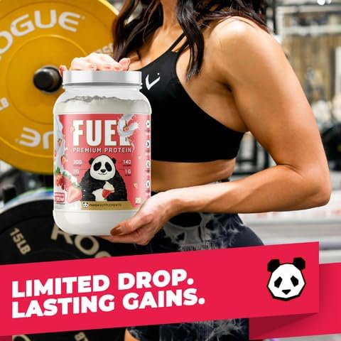 Underground Bio Labs Panda Fuel Premium Protein WheyHydrolyzed CollagenCaseinProbiotics Enzymes Keto FriendlyTime Release 25 Servings (2.5 Pound Strawberries &amp Cream)