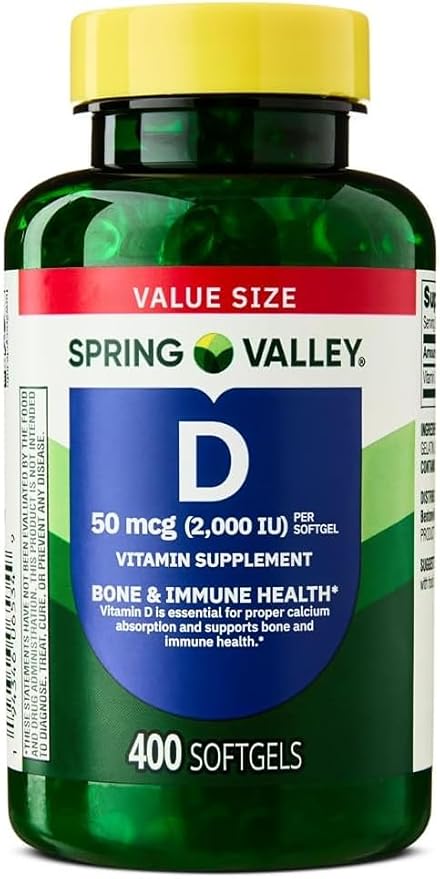BeSpring Valley Vitamin D3 50 mcg (2000IU) 400 Count