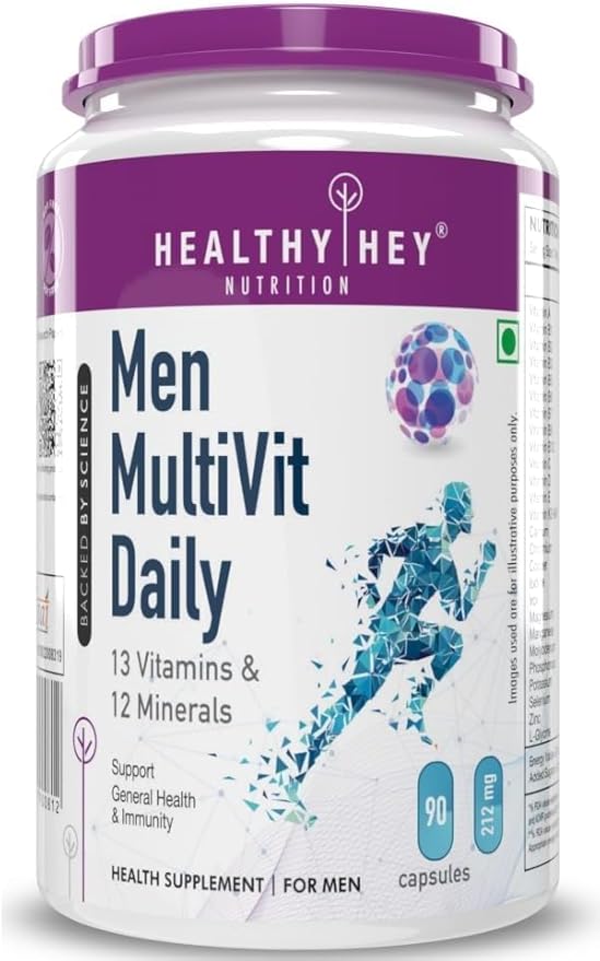 MultiVitamin for Men - Multi-VIT Daily - 13 Vitamins &amp 12 Minerals - 90 Vegetable Capsules