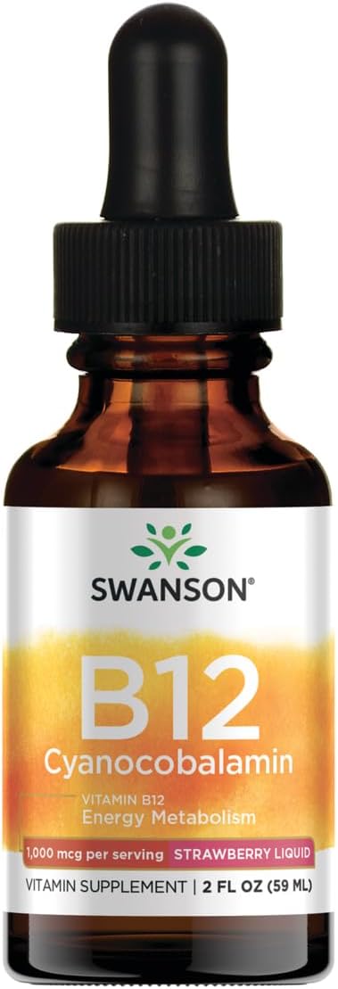Swanson Vitamin B-12 Sublingual Liquid 1Vitamin 000 mcg 2 fl Ounce (59 ml) Liquid