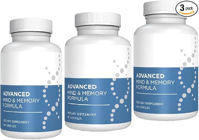 Advanced Memory Formula Extreme Brain Booster Brain Supplement for Memory Focus and Mental Performance Memory Vitamins for Better Brain Health 180 Capsules (3 Pack)