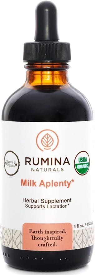 Milk Aplenty Lactation Supplement: Boost Your Milk Supply Naturally! Certified Organic Breastfeeding Supplement to Increase Breast Milk Supply. Fenugreek Free All Natural Non-GMO Vegan (3 Oz)