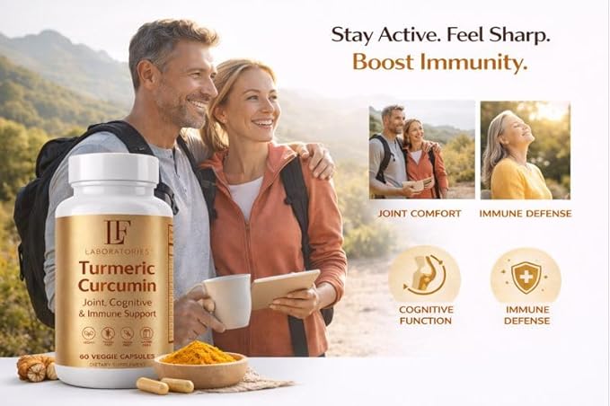 Turmeric Curcumin 2600mg Supplement — 95% Curcuminoids with Black Pepper Extract — High Absorption — Joint Mobility &amp Vitality Support — Vegan Capsules