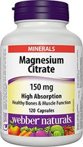 Webber Naturals?? Magnesium Citrates High Absorption 150 mg 120 Capsules by Webber Naturals