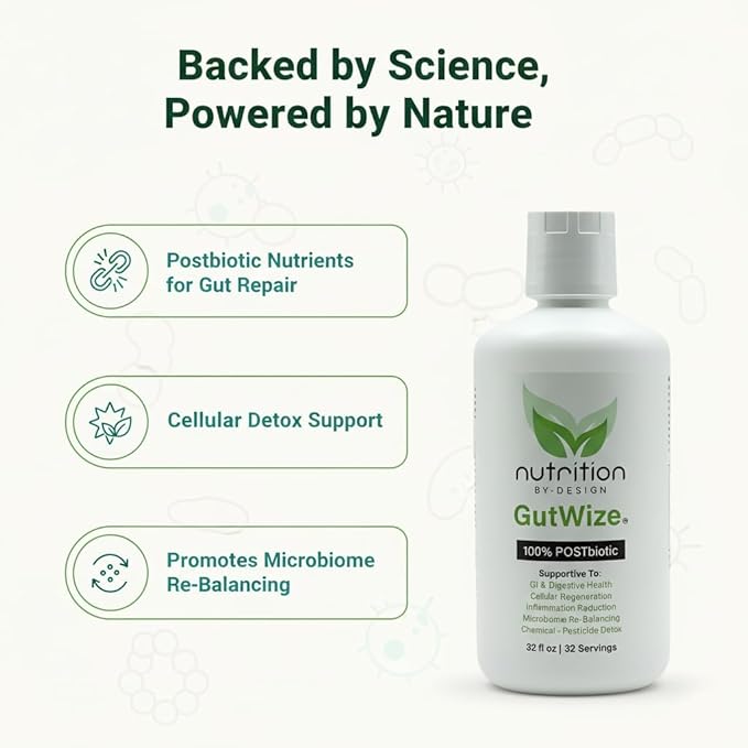 GutWize Total Health Bundle – 1 Bottle 100% Postbiotic + 1 Bottle Humic/Fulvic Blend – Gut &amp Digestive Support Microbiome Balance Natural Wellness Supplement Pack