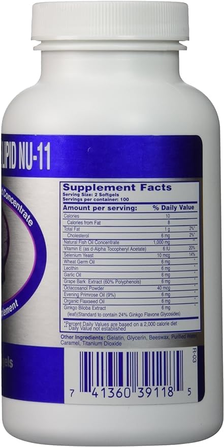 3 packs Marine Lipid NU-11 (200 Softgels)
