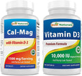 Best Naturals Calcium Magnesium with Vitamin D3 1500mg &amp Vitamin D3 10000 IU