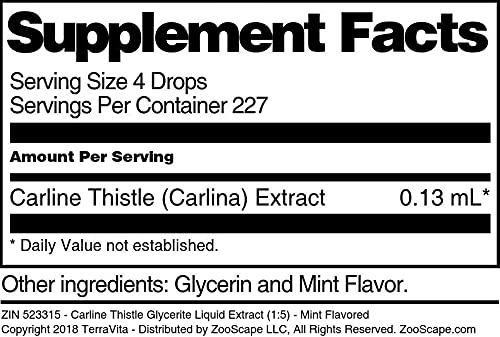 Carline Thistle Glycerite Liquid Extract (1:5) - Mint Flavored (1 oz ZIN: 523315) - 3 Pack