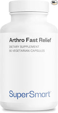 Supersmart Arthro Fast Relief (High Potency) - with MSM Levagen+ Pea Collavant N2 Collagen Fermented Ginger - Joints &amp Mobility | Gluten Free - 90 Vegetarian Capsules
