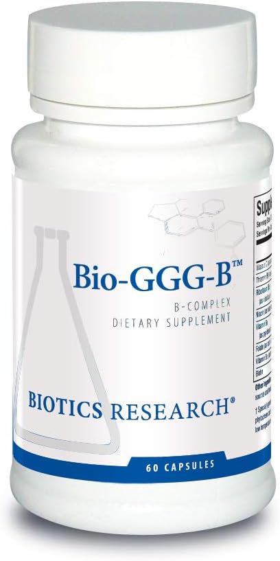 Biotics Research Bio GGG B B Complex Biochemically activated forms of B vitamins Thiamin Riboflavin Niacin B6 B12 Folate Produce Energy Optimize Positive MoodCardiovascular Health 60 Capsule