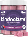 kindnature L-Theanine Gummies 200mg – Calm &amp Focus Supplement for Adults &amp Kids Ages 4+ – Stress Support Mental Clarity &amp Non-Drowsy Relaxation – Vegan Mixed Berry Non-GMO