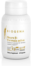 Biogena Vitamin B Complex Capsules with All 8 b-Vitamins B1 B2 B6 B12 folate niacin biotin and pantothenic Acid to Support Psyche &amp Nervous System** - Neuro B-Formula Active Gold