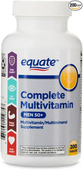 Equate Complete Multivitamin for Men 50+ Daily Multimineral Supplement Tablets 200 Count Sticker